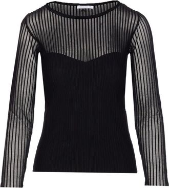 Patrizia Pepe T-shirt con inserti trasparenti - Nero