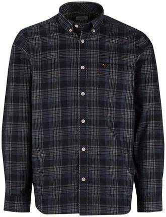 Camel Active Camel Active Overhemd blauw wit geruit button-down collar