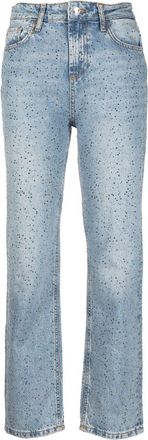 Liu Jo rhinestone-embellished straight-leg jeans - women - Cotton/Polyester/Cotton - 28 - Blue