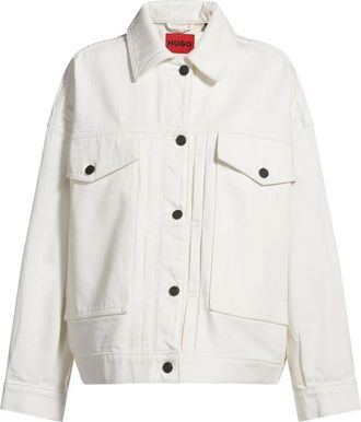 HUGO BOSS Gatria Denim Jacket - Dames - Spijkerjassen - Beige - XS - Denim - Jassen