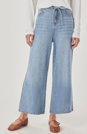 Splendid Lounge Wide Leg Crop Jeans in Indigo Blue at Nordstrom, Size X-Large