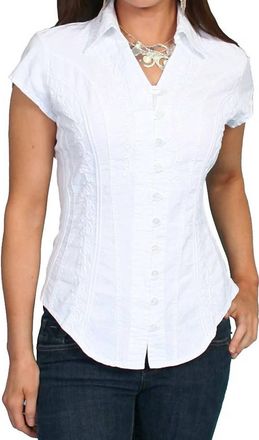 Scully Cap Sleeve Blouse In White