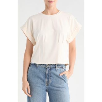 DKNY Crop Shoulder Crop T-Shirt in Coconut at Nordstrom Rack, Size X-Large
