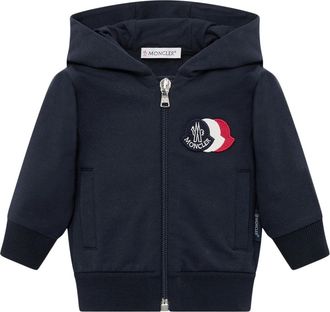 Moncler Zip Up Hoodie - male - Moncler - Kids Sweatshirts - Blue - 18 M - Kids
