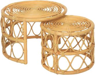 Nordlys Set 2 mesas de centro en rat&aacute;n