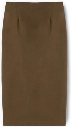 Motivi Bodycon Rok met Split aan de Voorkant - Dames - Midirokken - Bruin - M - Polyester - Rokken