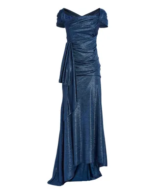 Talbot Runhof Draped Lurex Mermaid Gown Size M