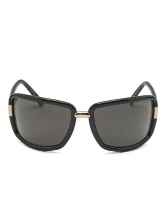 Gucci logo-engraved oversized sunglasses - Black