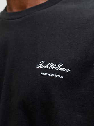 Jack & Jones Plus Size Rundhalsshirt JJEARCHIVE GRAPHIC TEE SS O-NECK PLS, Herren, Gr. 4XL, schwarz, Jersey, Obermaterial: 100% Baumwolle, JACK & JONES PLUSSIZE, bedruckt, r