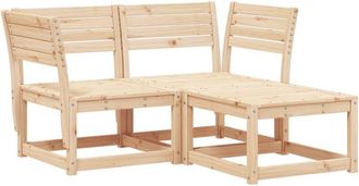 vidaXL 3 Piece Garden Sofa Set Solid Wood Pine vidaXL