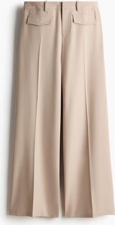 H&M Tailored Trousers in Light Beige at Nordstrom, Size 18