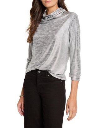 Nic+Zoe Nic+Zoe Shine Drape Neck Top