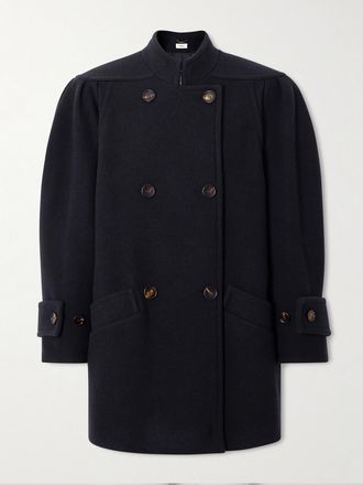 Chloé Cappotto Doppiopetto In Misto Lana - Blu