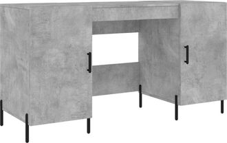 vidaXL Desk Concrete Grey 140x50x75 cm Engineered Wood Vidaxl