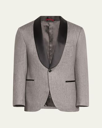 Brunello Cucinelli Mens Linen-Blend Shawl Tuxedo