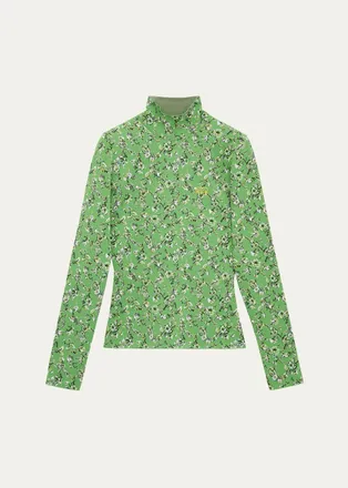 Loewe Mock Turtleneck Floral Top