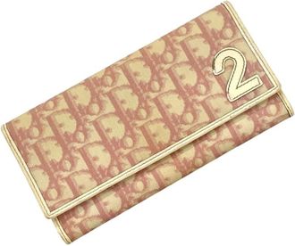 Dior Pink White Pvc Long Wallet (Bi-Fold) (Pre-Owned)