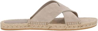 Ermenegildo Zegna Suede Espadrille Sandaal - Heren - Sandalen - Beige - 40 1/2 EU - Su&egrave;de - Schoenen