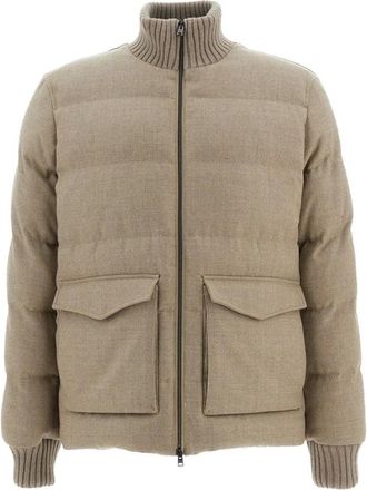 Herno Tweed Bomberjack - Heren - Jassen - Beige - Maat: L Tweed