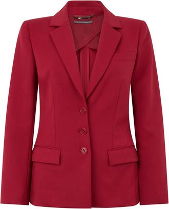 Alberta Ferretti Elegante blazer met kraag en zakken - Dames - Blazers - Rood - S - Wol - Jassen