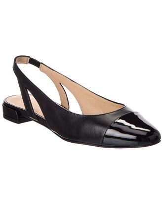 Stuart Weitzman Sleek Leather Slingback Flat
