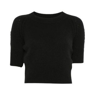 Ermanno Scervino Truien & Vesten, Dames, Zwart, XS, Kasjmier, Trui met korte mouwen
