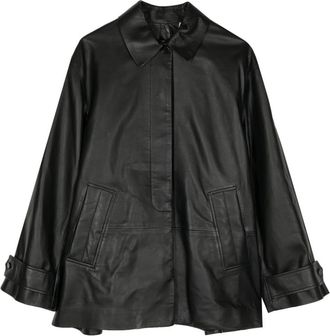Paul Smith classic-collar leather jacket - women - Leather/Cupro - 38 - Black