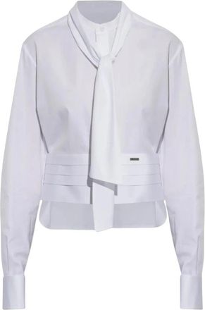 Dsquared2 Dsquared 2 Strik-kraag Cropped Smoking Blouse - Dames - Overhemden - Wit - S - Overhemden