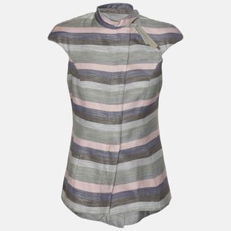 Emporio Armani Multicolor Striped Cotton Sleeveless Vest