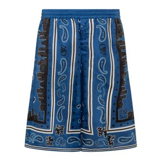 Off-white Casual Shorts, male, Blue, Size: S Viscose Shorts