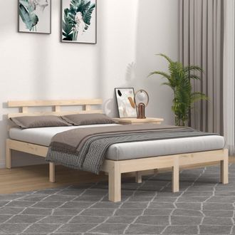 vidaXL Estructura De Cama Doble Sin Colch&oacute;n Madera Maciza 150x200 Cm Vidaxl