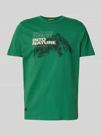 Camel Active T-Shirt mit Label-Print in Hellgruen, Gr&ouml;&szlig;e L