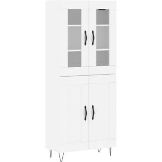 vidaXL Highboard White 69.5x34x180 cm Engineered Wood Vidaxl