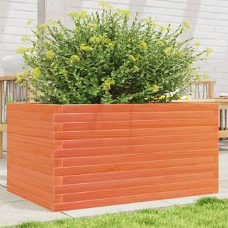 vidaXL Jardinera De Madera Maciza Pino Marr&oacute;n Cera 90x60x46 Cm Vidaxl