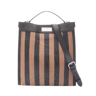 Fendi Pre-owned Peekaboo X-Lite Fit Leren Raffia Tote Tas - unisex - Vintage Handtas - Veelkleurig - ONE Size - Leer - Vintage