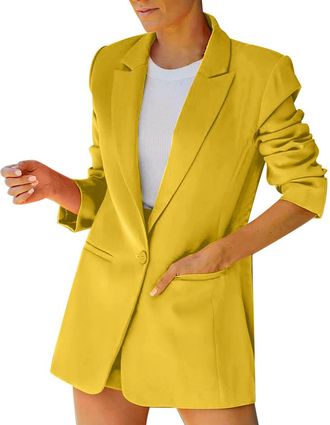 Generic Womens Jacket Transition Jacket Summer Blazer Sporty Elegant Long Cardigan Long Sleeve Blazer Jackets Large Sizes Summer Jacket Light Office Jacket Co