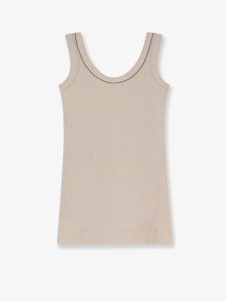 Brunello Cucinelli Canotta in cotone stretch - BRUNELLO CUCINELLI - gender_Woman