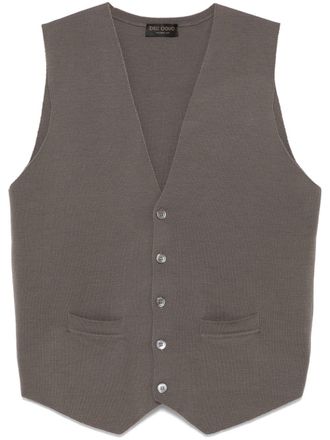 Dell'Oglio V-neck fine-knit vest - men - Merino - 54 - Grey
