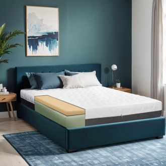 TANHK Materasso Tanhk Memory Foam Doppio Strato 160x200cm, 20cm, Morbido, Anallergico, Sfoderabile, Made In Italy