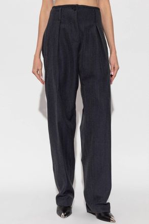 Iro Barissa Straight Leg Trousers In Dark Navy Grey