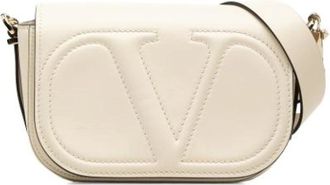 Valentino Tweedehands leren schoudertassen - Dames - Vintage Schoudertas - Wit - ONE Size - Vintage