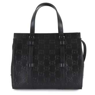 Gucci Black Leather Tote Bag (Pre-Owned)