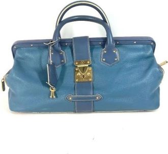 Louis Vuitton Tweedehands leren Louis Vuitton tassen - Dames - Vintage Handtas - Blauw - ONE Size - Leer - Vintage
