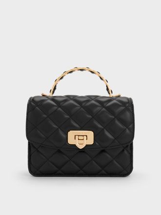 Charles & Keith Cressida Quilted Top Handle Bag