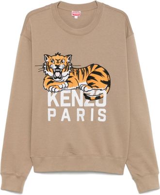 Kenzo Brown Crewneck Printed Sweatshirt