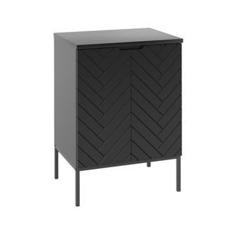Petits Meubles Mueble bajo lavabo encimera 2 puertas sobre patas estratificado Negro