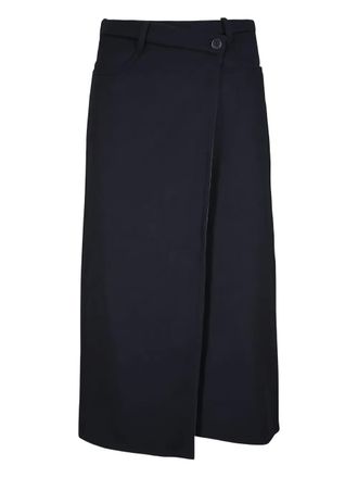 Brunello Cucinelli wrap-front midi skirt - Blauw