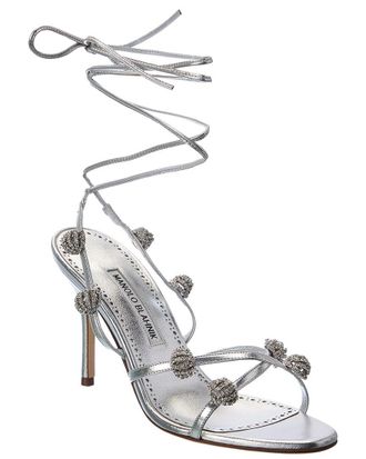 Manolo Blahnik Elsaka 90 Leather Sandal