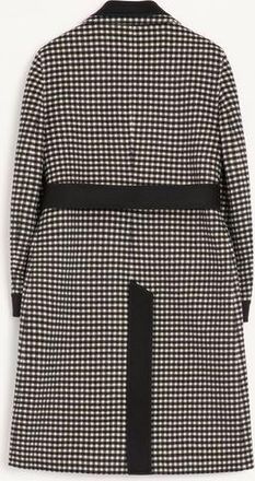 Valentino Cappotto In Micro Vichy Donna AVORIO/NERO 36