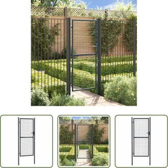 vidaXL vidaXL Cancello in acciaio zincato - Cancello da Giardino in Rete di Acciaio Zincato 100x200 cm Grigio